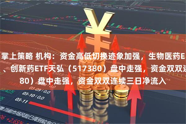 掌上策略 机构：资金高低切换迹象加强，生物医药ETF（159859）、创新药ETF天弘（517380）盘中走强，资金双双连续三日净流入
