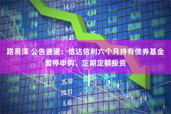 路易泽 公告速递：信达信利六个月持有债券基金暂停申购、定期定额投资